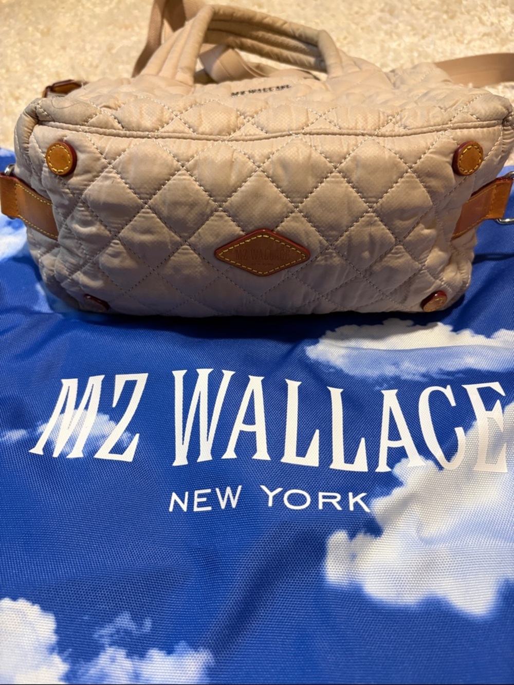 MZ Wallace Beige Quilted Small Sutton Crossbody Bag - Picture 3 of 5